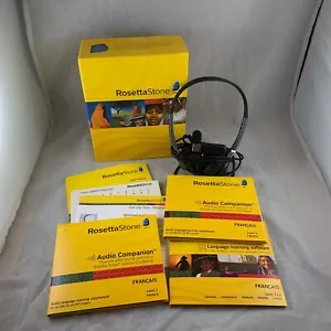 ROSETTA STONE LEVELS 1-2 FRANCAIS / FRENCH 5 CD & USB HEADPHONES BOX SET USED - Picture 1 of 10
