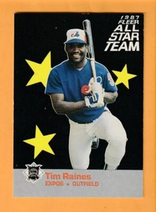 Tim Raines Montreal Expos 1987 Fleer All-Stars #12 Salón de la fama - Imagen 1 de 2