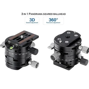 New Leofoto G2 GEAR HEAD 3 In 1 Panoramic Geared Ball head Tripod Head BlackPa3w - Picture 1 of 8