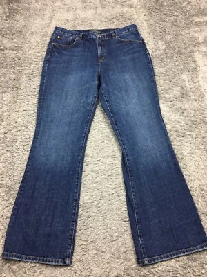 LRL Lauren Ralph Lauren 经典靴型牛仔裤女式 12 码蓝色牛仔深色 — 第 1/4 张图片