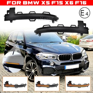 Pair Dynamic Side Wing Mirror Turn Signal Lights For BMW X5 F15 F85 X6 F16 F86 - Picture 1 of 7