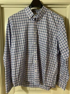 Southern Pines Mens XXL White Blue Pink Check Long Sleeve Button Down Shirt - Picture 1 of 6