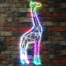 ADVPRO Giraffe Geometric Animal Kid RGB Dynamic Glam Cut-to-Shape LED Sign