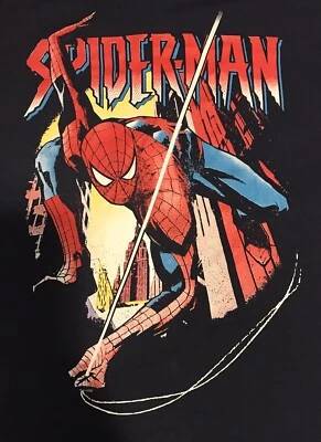 SPIDER-MAN BRAND NEW BOYS SZ XL GRAPHIC LONG SLEEVE NAVY TEE T-SHIRT COTT/POLY - Image 1 of 4