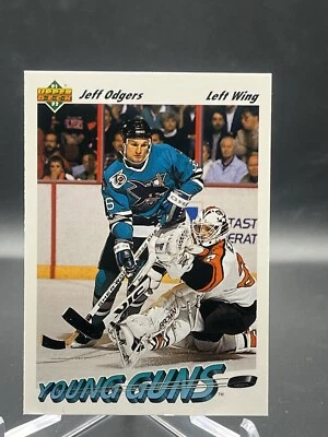 Jeff Odgers 1991-92 Upper Deck Young Guns Rookie #597 San Jose Sharks RC - Image 1 of 2