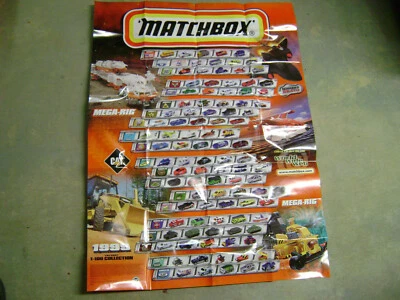 1999 MATCHBOX SUPERFAST 36"X26-1/" POSTER MEGA-RIG BRAVO CAT SERIES 1 TO 20 NEW - Image 1 of 4