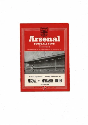 1952/53 Arsenal v Newcastle United Football Programme - Image 1 of 3