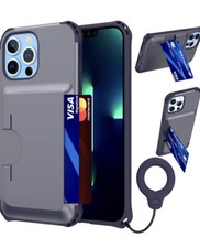 iPhone 13 Pro Max Case Wallet,Card Holder (LINEN-BLUE)