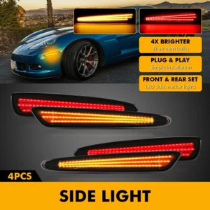 LED Front & Rear Side Marker Signal Lights For 2005-2013 Chevrolet Corvette C6 - Picture 1 of 12