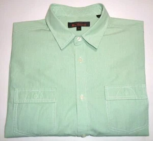 BEN SHERMAN MENS SIZE LARGE GREEN STRIPED BUTTON UP LONG SLEEVE SHIRT - Picture 1 of 7