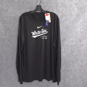 Nike Chicago White Sox Dri-Fit Pullover Shirt Men 2XL Black Long Sleeve Logo MLB - Picture 1 of 20