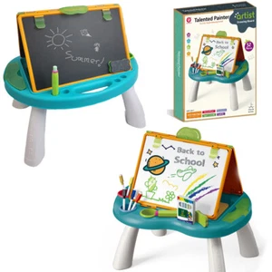 For Kids Boy Girl Painter Double Faced Drawing White & Black Board Easel Gift - Picture 1 of 12