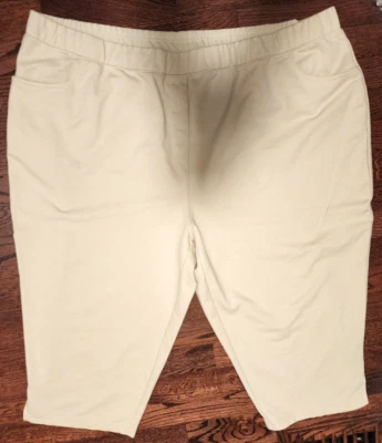 NUEVO - Quacker Factory - beige elástico con bolsillos pantalones cortos - talla 3X Foto 1 de 4