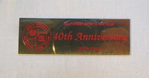 Salt Creek Sports Car Club 40th Anniversary Dash Plaque - Picture 1 of 2