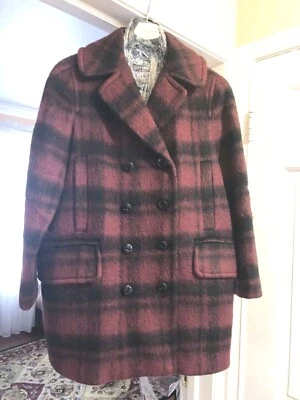 Chaquetón largo a cuadros COACH arándano oscuro talla mediana usado en excelente estado Foto 1 de 4