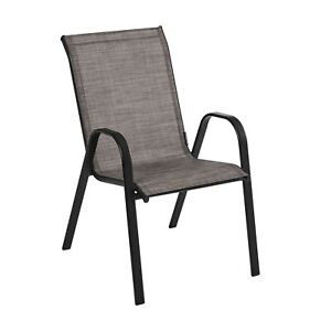 Mainstays Heritage Park Steel Stacking Chair (1 Pack),Folding Chairs Grey NEW