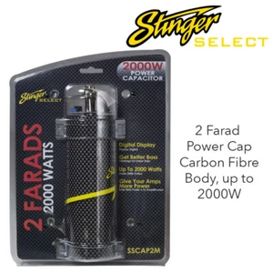 Stinger Select SSCAP2M - Carbon Fiber 2 Farad Digital Capacitor upto 2000W BNIB