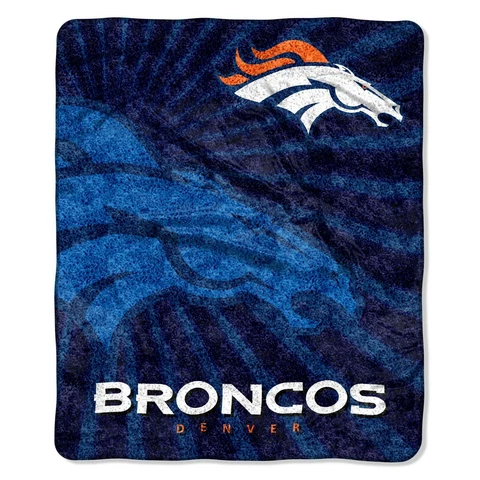 NFL Denver Broncos 100% Super Soft Sherpa Throw Blanket Large 50" X 60" Cover