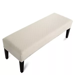 Liykimt Stretch Dining Bench Cover, Washable Rectangle Seat Protector (Beige) - Picture 1 of 7
