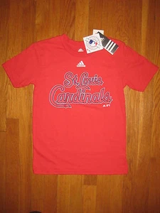 NEW Adidas St Louis Cardinals T SHIRT boys girls M medium 10 12 red Genuine MLB - Picture 1 of 2