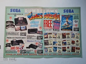 Rumebelows Games Arena Sms  Megadriv Snes ADVERT GAME POSTER ART Duo 2 X  9X12" - Picture 1 of 1