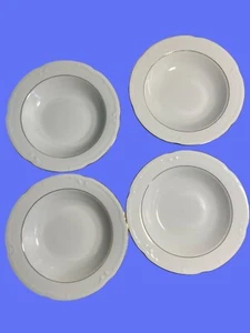 Southington By Baum Fine China Soup Bowls Golden Rhapsody Pattern 8.5"  Poland - Picture 1 of 9