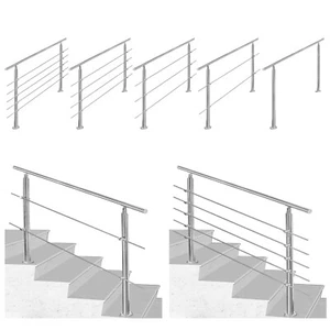 Geländer Edelstahl Treppengeländer Handlauf Treppe mit Querstab Brüstung Pfosten - Bild 1 von 13