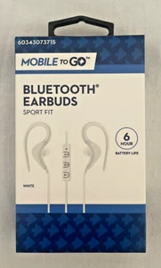 Auriculares Bluetooth Mobile to Go blancos ajuste deportivo gancho sobre la oreja - Imagen 1 de 4