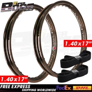 INFINITY Aluminium Wheel Light Brown 1.40x17" 36 Holes (1 Pair) & Rim Strips - Picture 1 of 6