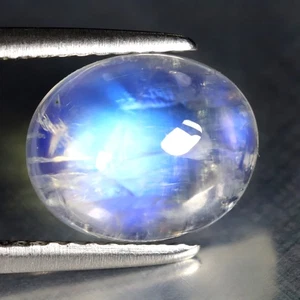 3.48 ct AAA Elegant Oval Cabochon (10 x 8 mm) Natural Rainbow Blue Moonstone - Picture 1 of 1