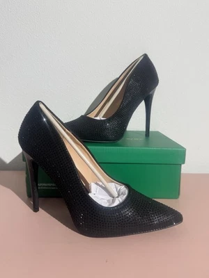 Lauren Lorraine Dori Bronze Black Bling Heel Size 10 Pewter Rhinestone Stilettos - Image 1 of 4