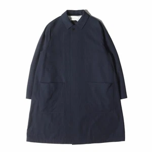 ATON Coat Sz:02 Wool Twill Fly Front Balmacaan Navy Blue Outer Used BEEG-0 - Picture 1 of 7