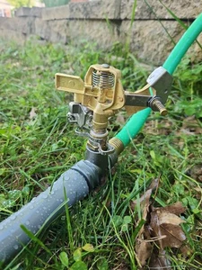 Paquete de 2 cabezales de aspersor de impacto de latón para riego de jardín ajustable de alta resistencia - Imagen 1 de 12