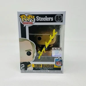 Terry Bradshaw autografato firmato Pittsburgh Steelers Funko Pop #85 Beckett - Foto 1 di 6