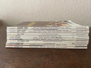 Gourmet Magazine Lot of 12 Magazines 2008 January - December Complete Year - Imagen 1 de 14
