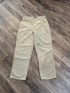 Vintage Polo Corduroy Carpenter Pants 33x32 Tan Cotton Baggy Wide Leg Flat 90s - Picture 1 of 12