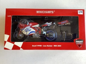 Minichamps modelo 1:12 Ducati 999RS Leon Haslam WSB 2004 ¡EMBALAJE ORIGINAL nuevo! - Imagen 1 de 6
