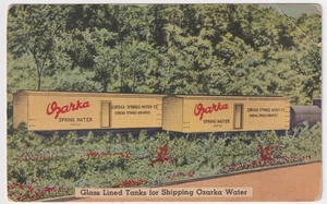 ARKANSAS EUREKA SPRINGS OZARKA SPRING WATER RAILROAD CARS PUBLISHED CIRCA 1940 - Picture 1 of 2