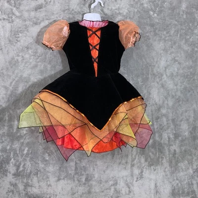 Chasing Fireflies Girls Halloween Costume Dress Size 8 Witch Fairy Orange Black - Image 1 of 4
