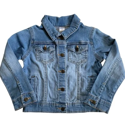 Chaqueta vaquera Carter’s para niñas talla 5 denim lavado claro Foto 1 de 4