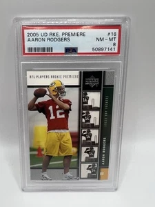 2005 Upper Deck Rookie Premiere #16 Aaron Rodgers RC PSA 8 Mint UD Rare SP HOF - Picture 1 of 2