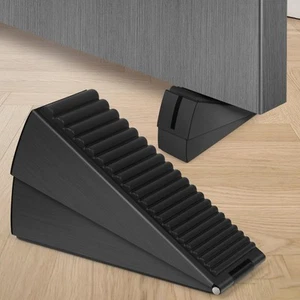 Black Adjustable Large Door Stoppers, Heavy Duty Door Stoppers for Bottom of ... - Picture 1 of 6