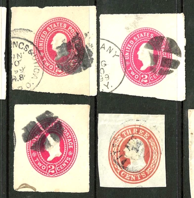 Collection of 4 Untyped 2-3 Cent Washington Postal Corner 181-1899 US 83B35 - Image 1 of 4