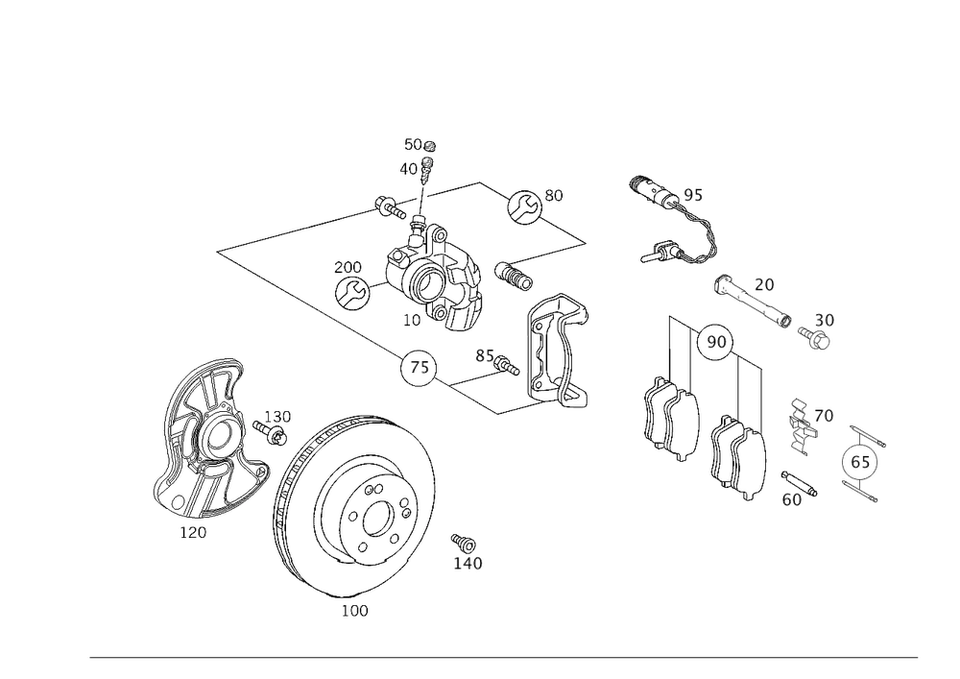 Rotor de freno de disco delantero genuino Mercedes-Benz 203-421-13-12 Foto 1 de 1