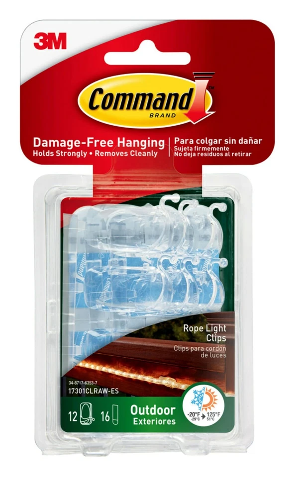 Command Outdoor Rope Light Clips Clear 17301CLRAWES
