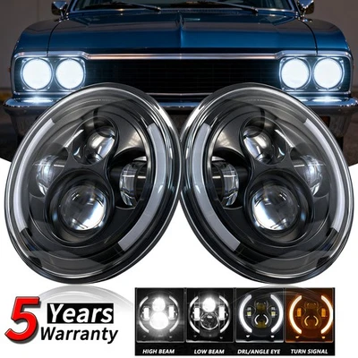 For Chevrolet G30 1975-1987 7 inch LED Headlight w/DRL Hi/Lo Beam 48000LM 6500K - Image 1 of 4