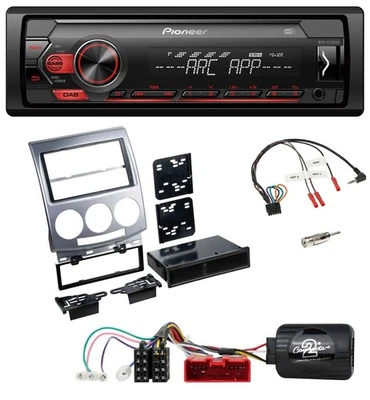 Pioneer DAB 1DIN MP3 Lenkrad USB Autoradio für Mazda 5 CR 2005-2010 silber - Bild 1 von 4