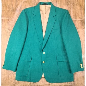 Imperial Haggar Vintage Herren Blazer Jacke Sport Mantel 44 Grün Hopsack Made USA - Bild 1 von 10