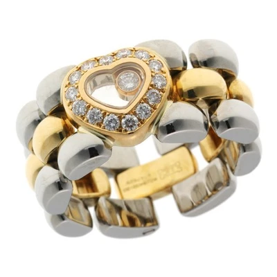 CHOPARD Happy Diamonds Heart Ring #11.5 Yellow Gold / Stainless Steel 750YG / SS - Image 1 of 4