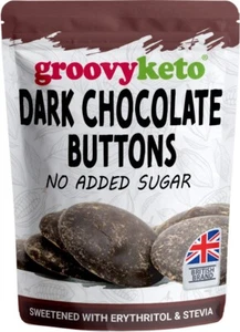 Groovy Keto Dark Chocolate Large Button with Stevia Erythritol No Sugar - 210g - Picture 1 of 5